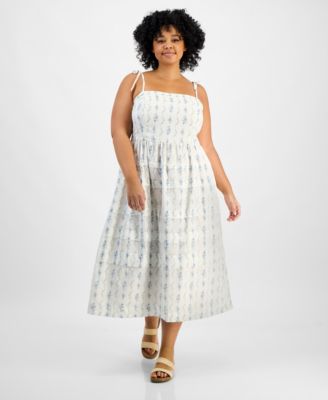 And Now This - Trendy Plus Size Floral Fit & Flare Dress