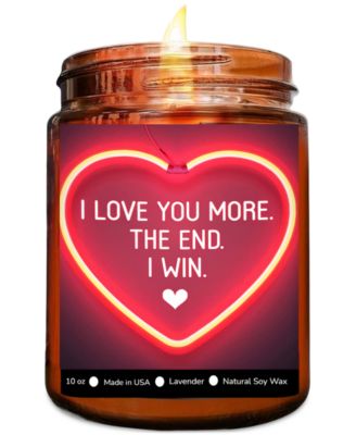 Lovery - "I Love You More" Lavender Scented Soy Wax Candle, 10 oz.