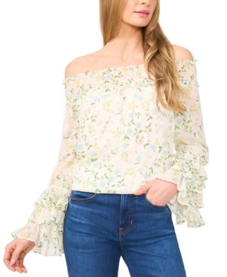 CeCe - Women's Ruffle-Cuff Off-the-Shoulder Blouse