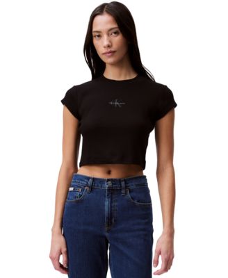 Calvin Klein Jeans - Women's Monogram Logo Baby T-Shirt