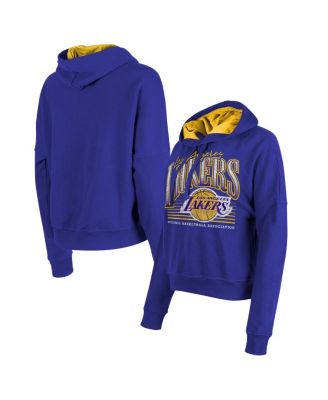 New Era - Women's  Purple Los Angeles Lakers Boxy Pullover Hoodie