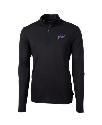 Cutter & Buck - Men's Black Buffalo Bills Virtue Eco Pique Quarter-Zip Pullover Jacket