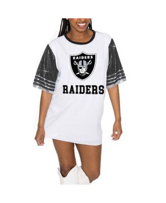 Gameday Couture - Women's  White/Black Las Vegas Raiders Bling It Full Sequin Jersey Dress
