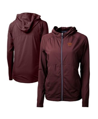Cutter & Buck - Women's Burgundy Washington Commanders Adapt Knit Hybrid Full-Zip Hoodie