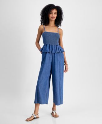 Tommy Hilfiger - Women's Chambray Peplum Jumpsuit