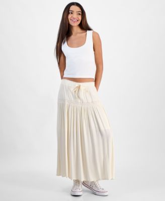 Celebrity Pink - Juniors' Tie A-Line Midi Lace Skirt