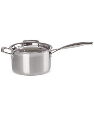 Le Creuset - Classic Stainless Steel Round Saucepan with Lid, 3 Qt.