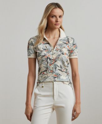 Lauren Ralph Lauren - Women's Print Stretch Piqu&eacute; Polo Shirt