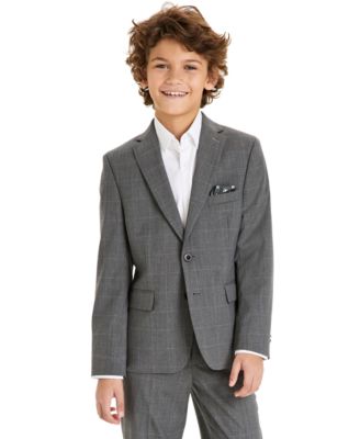 Michael Kors - Big Boys Classic-Fit Windowpane Suit