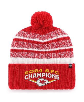 '47 Brand - Men's Red Kansas City Chiefs 2024 AFC Champions Tavern Cuffed Knit Hat with Pom
