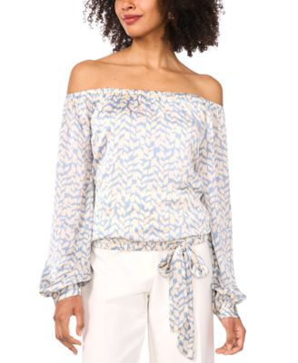 Vince Camuto - Women's Off-The-Shoulder Tie-Hem Blouse