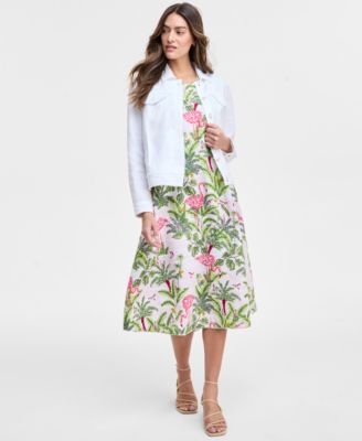 Charter Club - Women's Linen Jacket & Palm Beach Linen Midi Dress