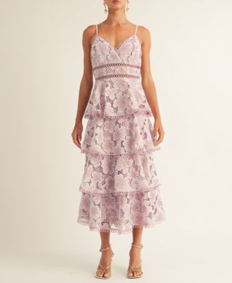 AROSE STUDIO, INC - Women's Eartha Tiered Lace Midi Dress