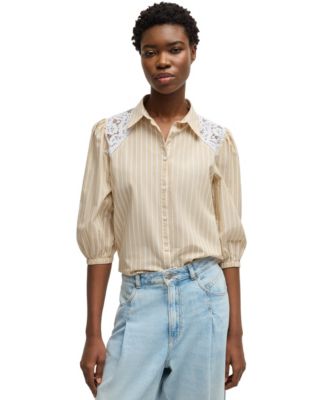 Hugo Boss - BOSS by  Women's Striped Regular Fit Blouse