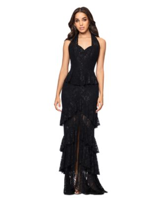 Betsy & Adam - Women's Ruffle Tiered Lace Gown