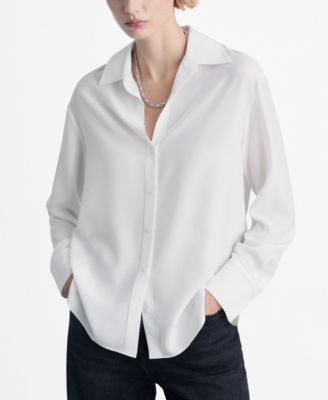 MANGO - Women's Lyocell Fluid Shirt