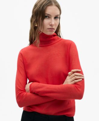MANGO - Women's Semi-Transparent Turtleneck Sweater