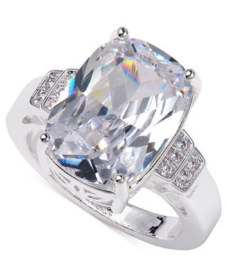 Charter Club - Silver-Tone Cubic Zirconia Statement Ring