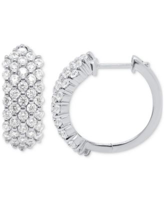 Forever Grown Diamonds - Lab Grown Diamond Cluster Small Hoop Earrings (2 ct. t.w.)