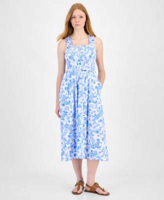 Tommy Hilfiger - Women's Square-Neck Cotton A-Line Dress