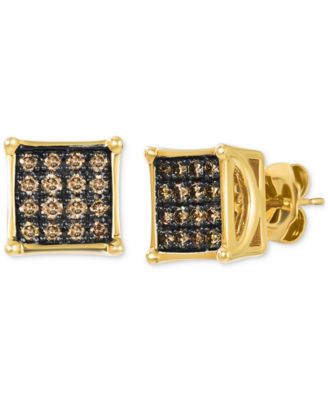 Le Vian - Chocolate Diamond Square Cluster Stud Earrings (1/2 ct. t.w.) in 14k Gold
