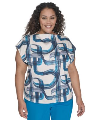 Calvin Klein - Plus Size Printed Cap Sleeve Top