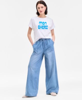On 34th - Women's Pull-On Utility Wide-Leg Jeans