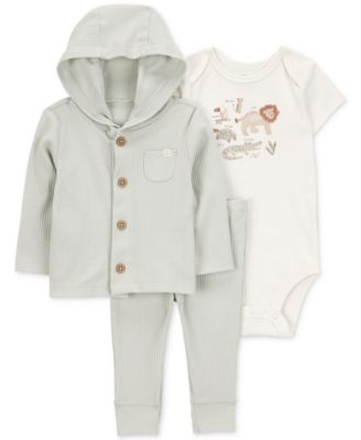Carter's - Baby Boys Little Character Set&reg; Hooded Cardigan, Lion Bodysuit & Pants, 3 Piece Set