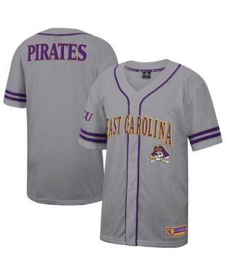 Colosseum - Men's Gray ECU Pirates Free Spirited Baseball Jersey