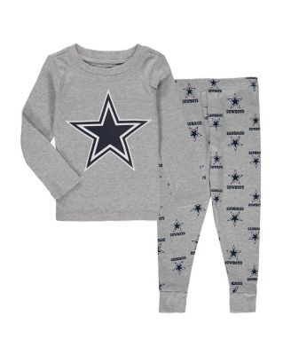 Outerstuff - Toddler 2-Piece Heathered Gray Dallas Cowboys Long Sleeve T-Shirt and Pants Sleep Set
