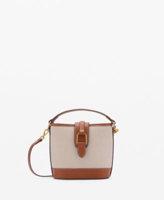 MANGO - Women's Contrasting Canvas Bucket Bag