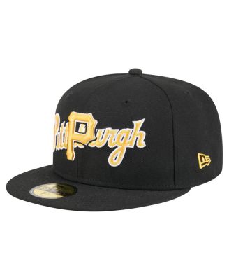 New Era - Men's Black Pittsburgh Pirates Overlap 59FIFTY Fitted Hat