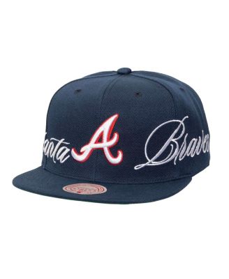 Mitchell & Ness - Men's Navy Atlanta Braves Just Don x MLB Lux Script Snapback Hat
