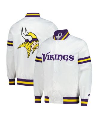 Starter - Men's White Minnesota Vikings Scout Full-Snap Varsity Jacket