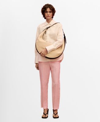 MANGO - Women's Linen Suit Trousers