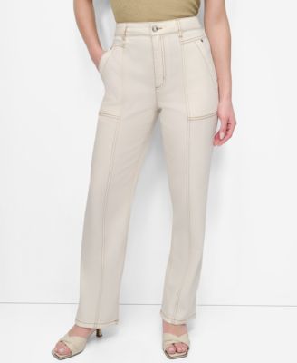 DKNY - Women's Contrast-Stitch Denim Pants