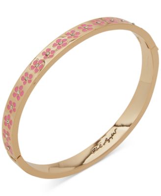 KARL LAGERFELD PARIS - Gold-Tone Pav&eacute; Flower Bangle Bracelet