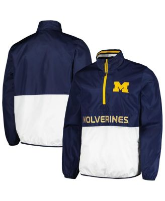 G-III Sports by Carl Banks - Men's Navy Michigan Wolverines Cornerman&nbsp;Half-Zip Top