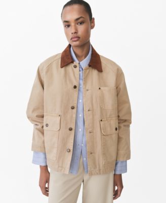 MANGO - Women's Contrasting Collar Denim Parka