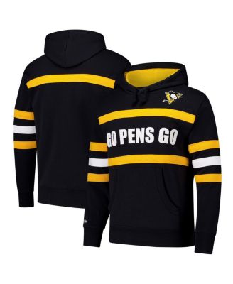Mitchell & Ness - Men's Black Pittsburgh Penguins Head Coach Slogan Pullover Hoodie