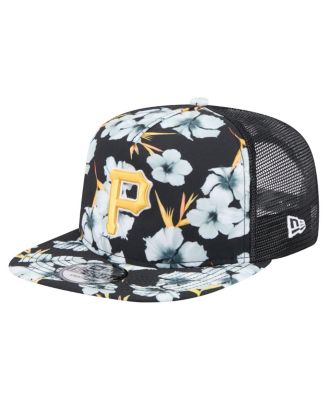 New Era - Men's Black Pittsburgh Pirates Adventure Pattern Golfer Trucker Snapback Hat