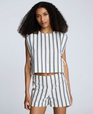 Kenneth Cole - Women's Striped Tie-Side Tank Top
