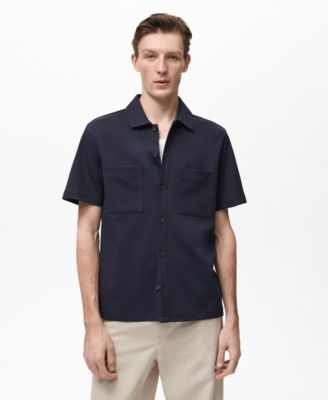 MANGO - Men's Chest-Pocket Cotton Shirt