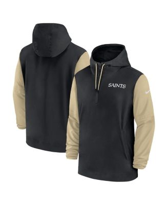 Nike - Men's Black/Gold New Orleans Saints 2024/25 Sideline Pre-Game Player 1/2-Zip Hoodie
