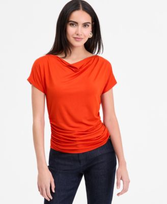 I.N.C. International Concepts - Women's Ruched Cowlneck Top, Exclusively at Macy's