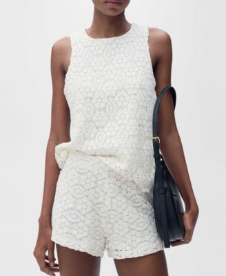MANGO - Women's Crochet Straight-Fit Shorts