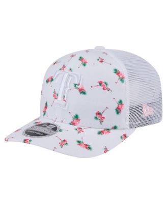 New Era - Men's&nbsp; White Texas Rangers Flamingo Mesh Back 9SEVENTY Stretch-Snap Hat