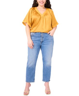 Vince Camuto - Plus Size Flowy Dolman-Sleeve V-Neck Blouse
