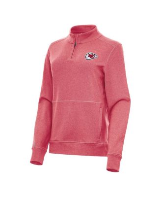 Antigua - Women's Heather Red Kansas City Chiefs Crush Quarter-Zip Jacket