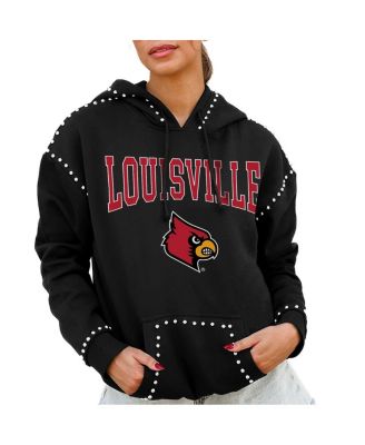 Gameday Couture - Women's Black Louisville Cardinals Studded Pullover Hoodie